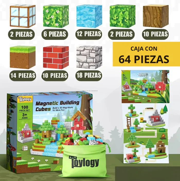 Bloques Magneticos Minecraft - Pagá AL RECIBIR + Envío GRATIS