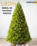 Árbol de Navidad MAGICA 1,80m con mando a distancia y micro LEDs de colores integrados + REGALO.